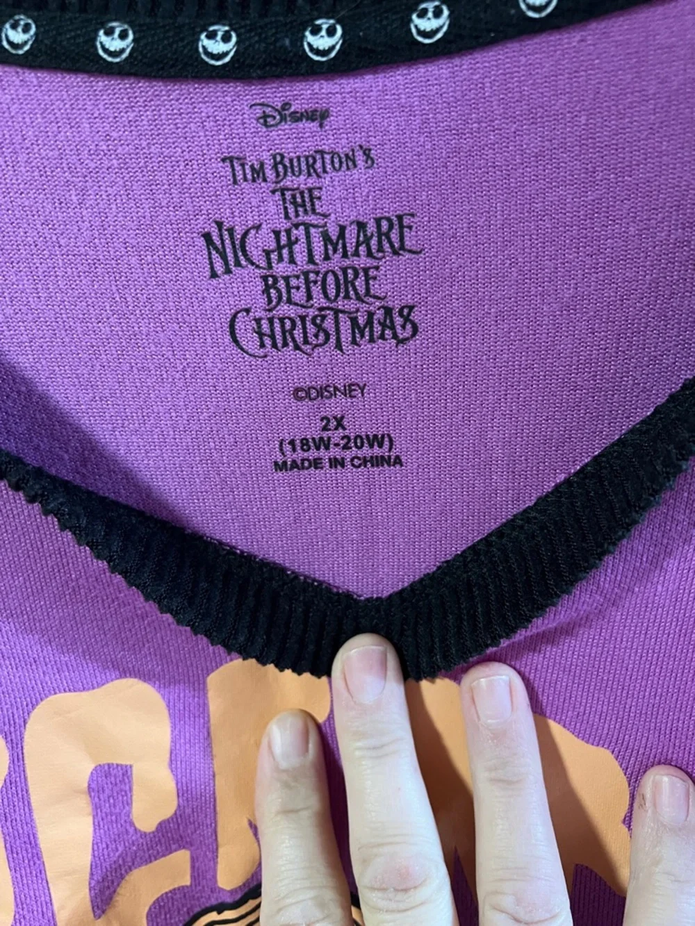 Disney The Nightmare Before Christmas Graphic Tee - Purple, Black & Orange - Picture 2 of 4